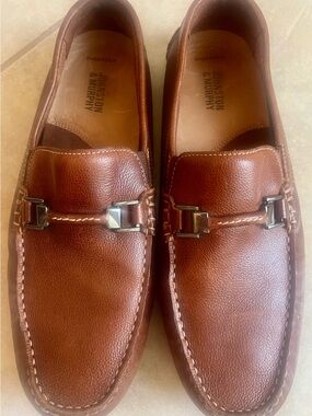 Johnston & Murphy Cort Bit Brown loafers slip on shoes men size 10M sheepskin